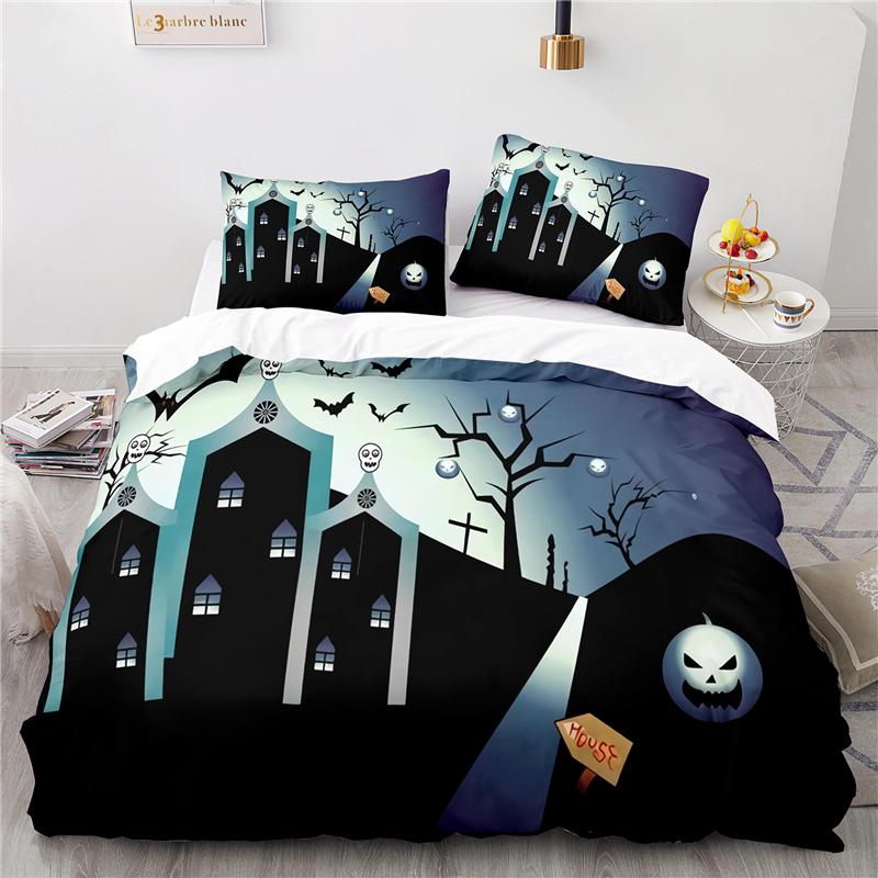 Funny Halloween 3d Bedding Set Print Duvet Cover Set with Pillowcase 2/3pcs Home Textile Single Double Twin Full Queen King Size