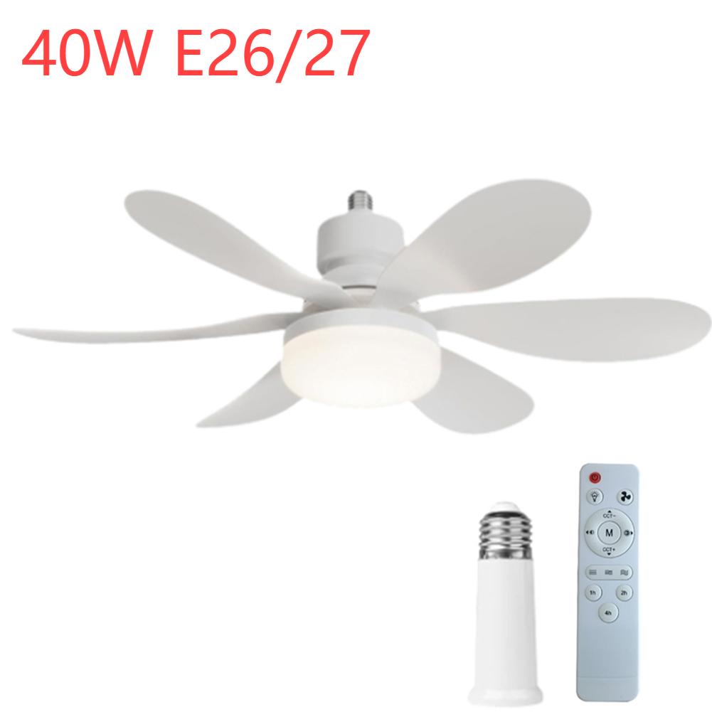 E26/E27 Fan LED Light Ceiling Fans with Lamp and Remote 30/40W Light Bulb Fan Dimmable Timed for Bedroom Kitchen Living Room