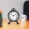The BESTIME AM-07 is a small, exquisitely crafted black metal desk clock with a white dial and easy-to-read black numerals. It measures 14.9cm high,