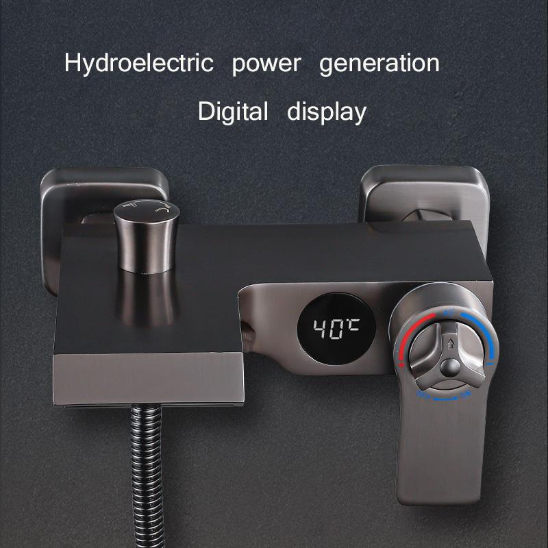 Łazienka bateria prysznicowa chromowany cyfrowy wyświetlacz deszczownica bateria wannowa do montażu na ścianie bateria wannowo-prysznicowa z kranu łazienka bateria prysznicowa