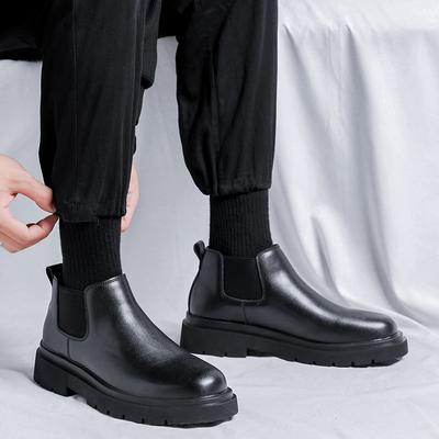 Erkek Platform Esnek Bot Yuvarlak Burunlu Rahat Moda Aşınmaya Dayanıklı Dış Mekan Yumuşak Günlük Kaymaz Bot İlkbahar Sonbahar