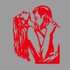 Romantic Kiss Silhouette, Kiss At Midnight, Imported PVC Work, Depicting a Couple Kissing, Suitable for Valentine's Day Decals