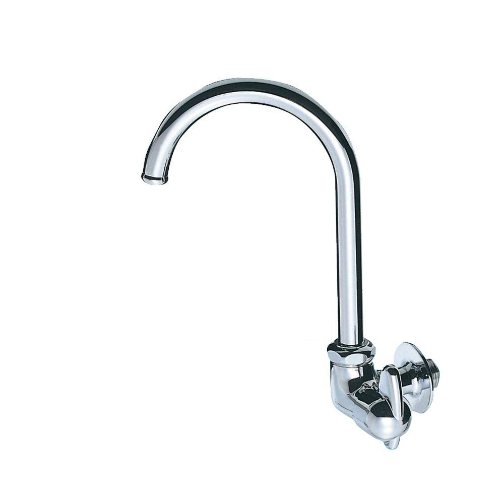 

SANEI Mini Cera Horizontal Faucet with Adjustable Neck, Lever Handle, 90-Degree Opening and Closing, JA265-13