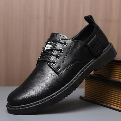 Spring Boys Work Lazy Shoes Men'S Business Casual Leather Shoes Men'S Black Leather Surface Men'S Breathable High-End Thick Sole