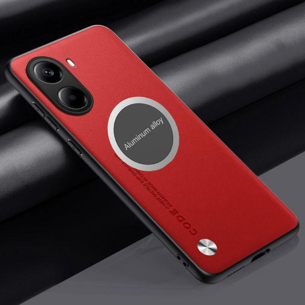 Busine Sle Leather Metal Car Magnetic Holder Phone Case for POCO X7 F6 X6 F5 X5 Pro Pro M6 4G C75 C65 Skin Feel Protect Cover