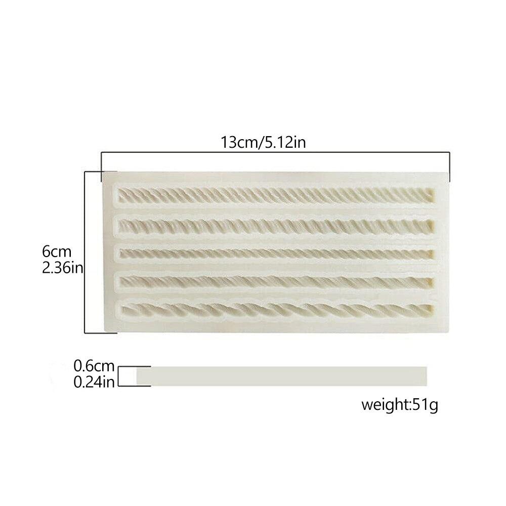 Aouke Braided Rope Silicone Mold Kitchen DIY Dessert Chocolate Mold Fondant Long Strip Lace Decoration Mold