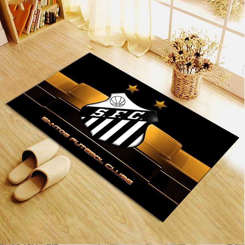 Santos FC Logo Carpet Rug for Living Room Bedroom Home Sofa Decoration,Kids play Non-slip Floor Mat