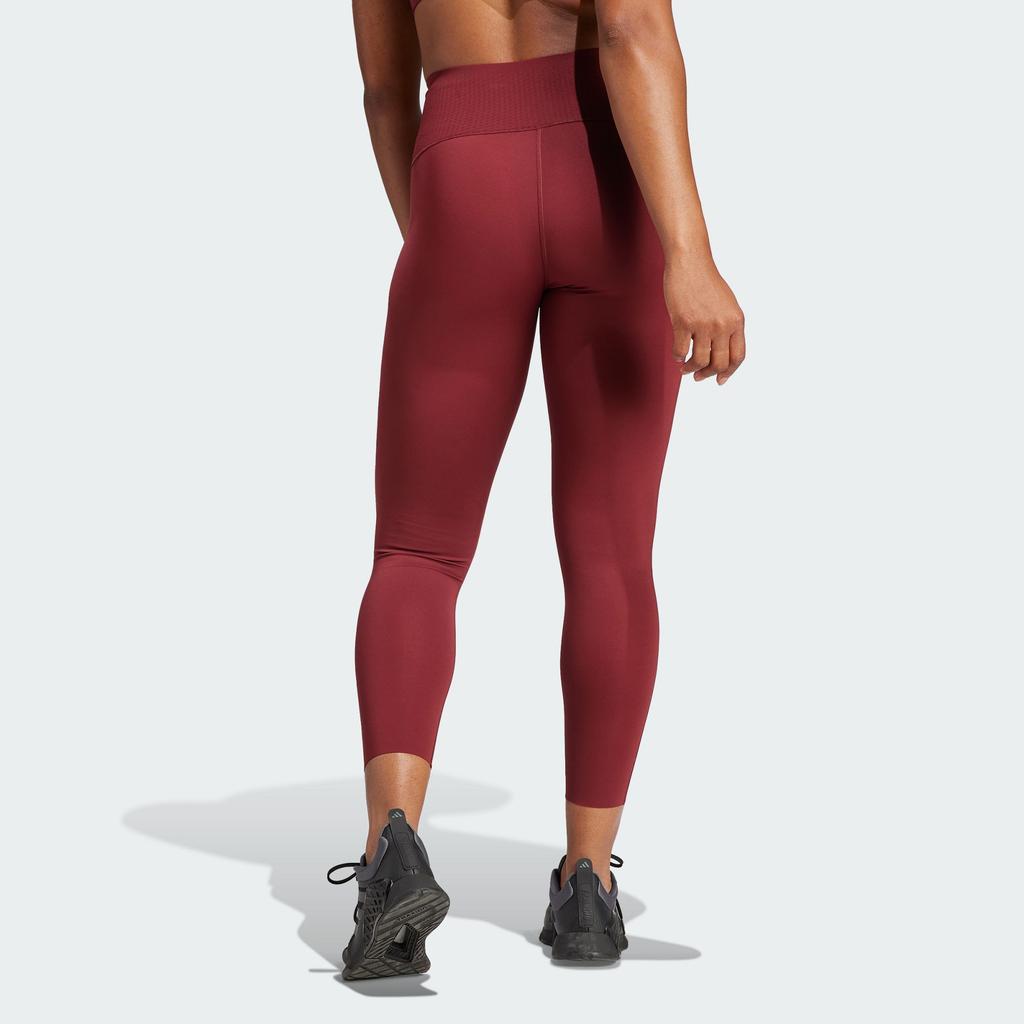 Adidas SS23 Solid Color Quick-Dry Cropped Fitness Pants Women Bottoms Dark-Red IA7163