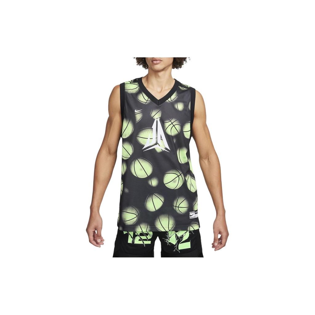 Nike Dri-Fit DNA Basketball Jersey All Over Print V-Neck Sleeveless Casual Basketball Vest Men Tops Lime FN2977-337