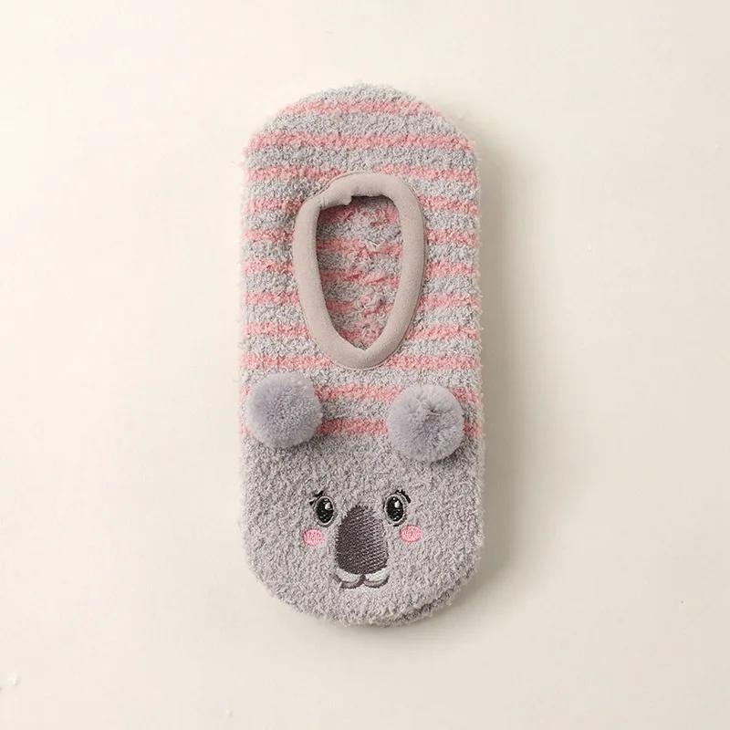Fall/Winter Floor Socks Warm Non-slip Stockings Indoor Yoga Socks Low Calf Slipper Women Cute Hedgehog Home Hosiery Xmas Gifts