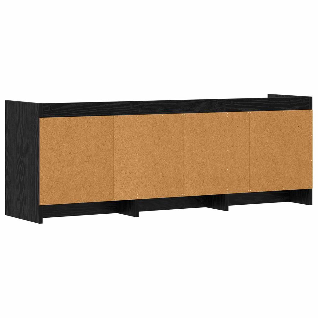 TV Stand 130 x 33 x 47 cm Black Oak Particleboard