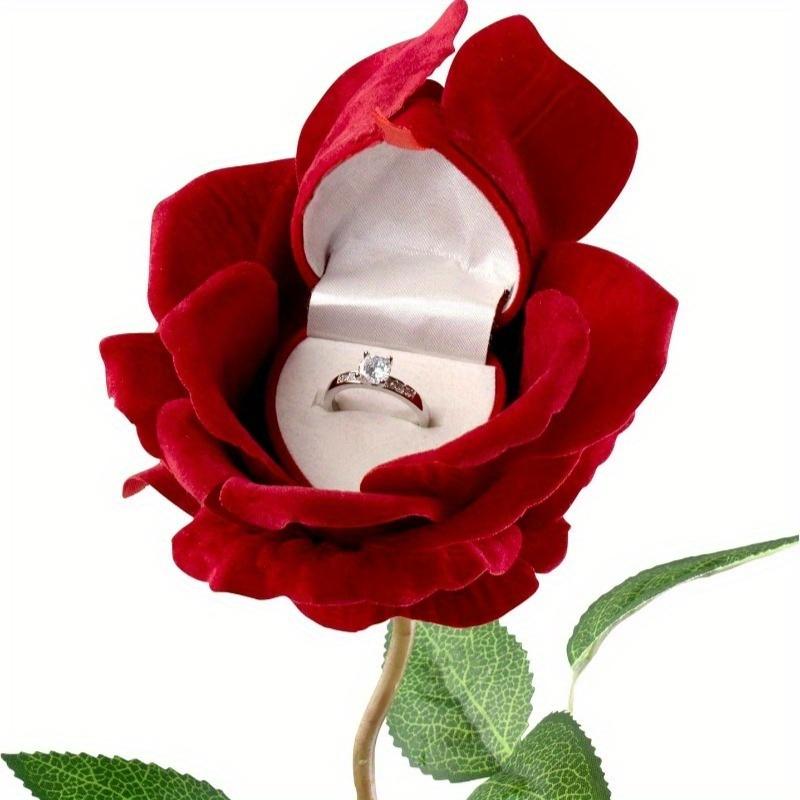 

Surprise rose-shaped ring box, ring storage box, Valentine s Day gift, proposal and surprise gift, durable ring box красный