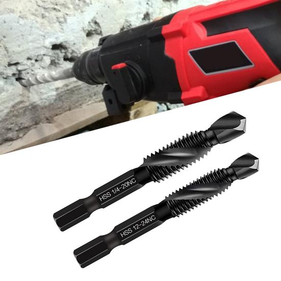 

6 шт./компл. сверла с шестигранным хвостовиком, быстрое удаление стружки, универсальное комбинированное сверло HSSged, набор метчиков, сверление, нарезание резьбы, зенковка