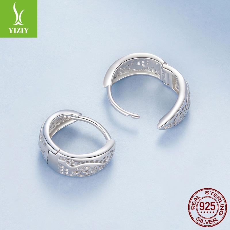 Retro Lace Ear Buckle Women, Simple And Elegant Temperament S925 Sterling Silver Earrings Earrings