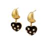 Ankara red love pearl earrings women's ins niche unique temperament elegant and versatile New Year's polka dot earrings women