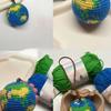 Earth Shaped Crochet Kit, DIY Yarn Material Pack for Couple Keychain Gift