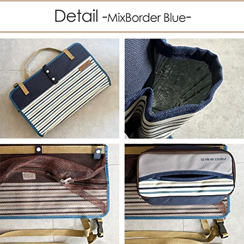 Drive Pocket Car Storage Seat Pocket/Seatback Pocket with Meal Tray, Stylish Car Storage, 2-Way Bag Type, Blue, AF1495