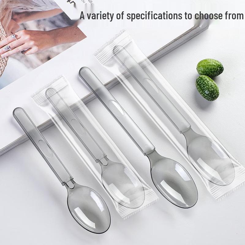 Disposable Grey Transparent American Spoons