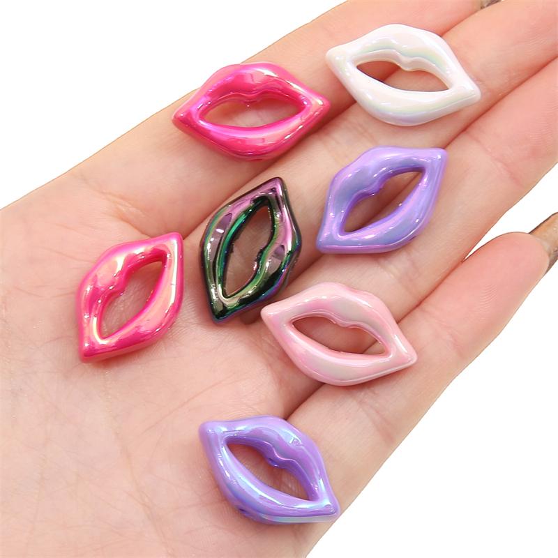 Acrylic Beads Lip Charms Beads For DIY Bracelet Necklace 10Pcs