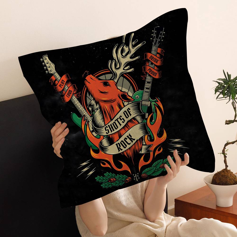 J-Jagermeister Anime Cushion Cover Polyester Sofa Cushions Decorative Throw Pillows Home Decoration Pillowcover