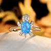 Hot-selling platinum green imported Opal turtle ring simple ins index finger ring jewelry