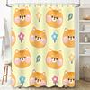 Animal Cartoon Print Shower Curtain With Cute Dog Design Creative Bathroom Decor For Home Decoration In Yellow Color (180X270Cm)