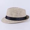 Men's Summer Visor Hat, Old Man's Hat, Plaid and Tricolor Grass Top Hat