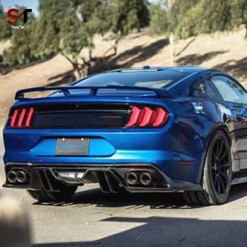 Ford Mustang 18-22 Quad Exhaust Diffuser: AC Style Modified Rear Bumper Tail Lip Body Kit