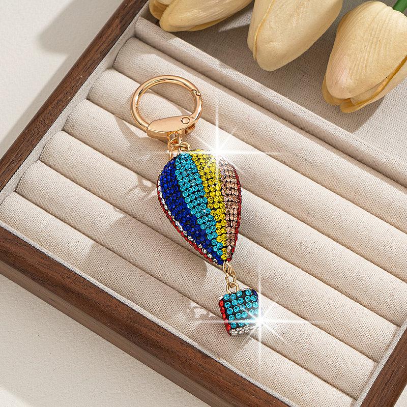 Irregular Shape Polymer Clay Keychain with Rhinestones – Cute Personalized Bag Charm & Colorful Car Accessory