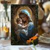 Flat Virgin Mary Wall Art Metal Sign Vintage Religious Decor for Home Bar Office Cafe