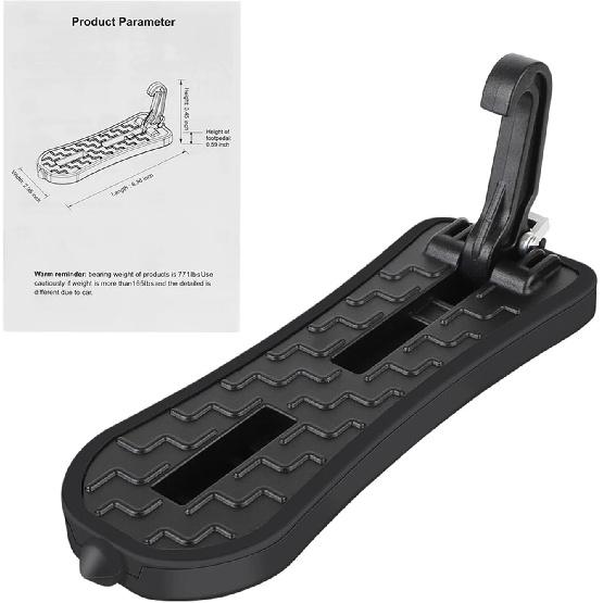 Emergency Window Breaker Car Roof Rack Step Pedal Multifunction Latch Hook Foldable Auxiliary Foot Pedal Extended Car Door Step(Silicone pad-1pc)