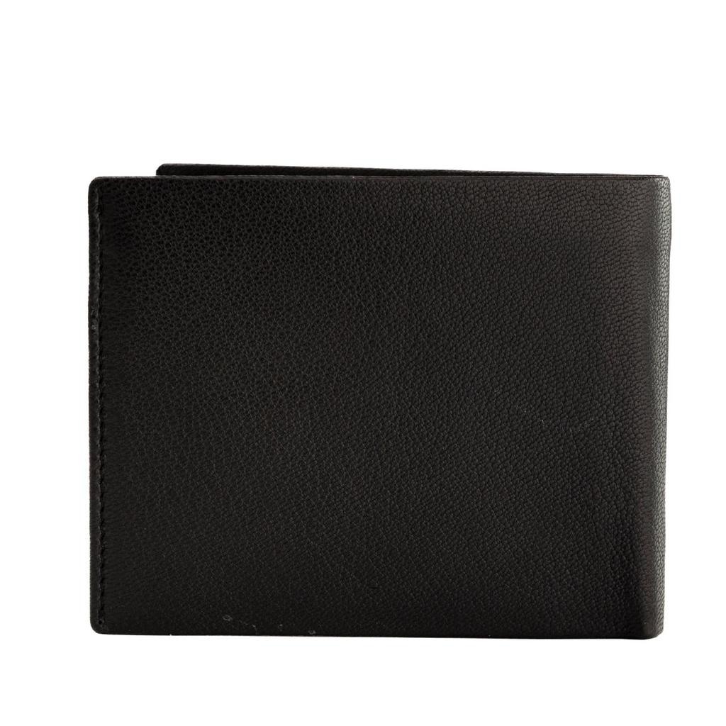 Men' Wings Wallet Made of Genuine Goat Leather Black