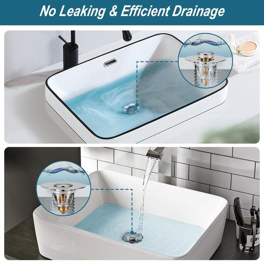 Copper Sink Stopper Pop Up Sink Plug Portable Universal Drain Cover  Bathroom