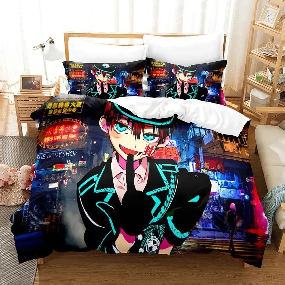 Comforter Fashion 3D Printing Anime Toilet-Bound Hanako-Kun Bedding Set S Comforter Bedding Double Size Adults Kids Gift