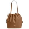 Faye 28 Metal Logo Leather Bucket Bag Women Handbags Honey-Brown CV947-IMT7J