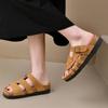 Fashion Fashion Women Suede Clogs Slippers Adjustable Buckle Slip on Footbed Home Clog Slippers Outdoor Beach Sandals With Arch support