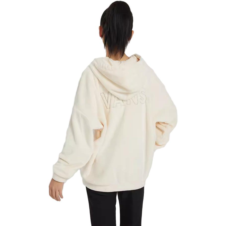 Vans Solid Color Zipper Plush Hoodie Jacket Women Jackets White VN0A7YI73KS