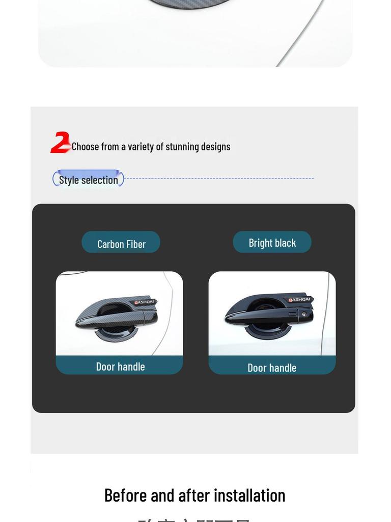 Qashqai Außentürgriffschalen-Aufkleber - Kratzschutz & Dekorative Zubehörteile