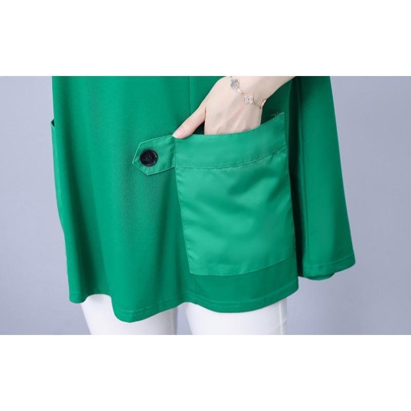 DIMANAF 2025 Summer Women Plus Size Basic T-Shirt Vintage Oversized Fashion Casual Loose Pockets Tops Tees