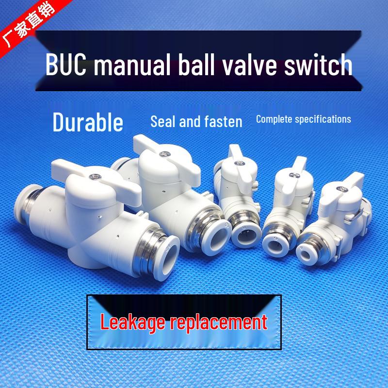 8mm Pneumatic Hand-Turned Ball Valve BUC-08 for Air Tube Quick Push-in Fitting