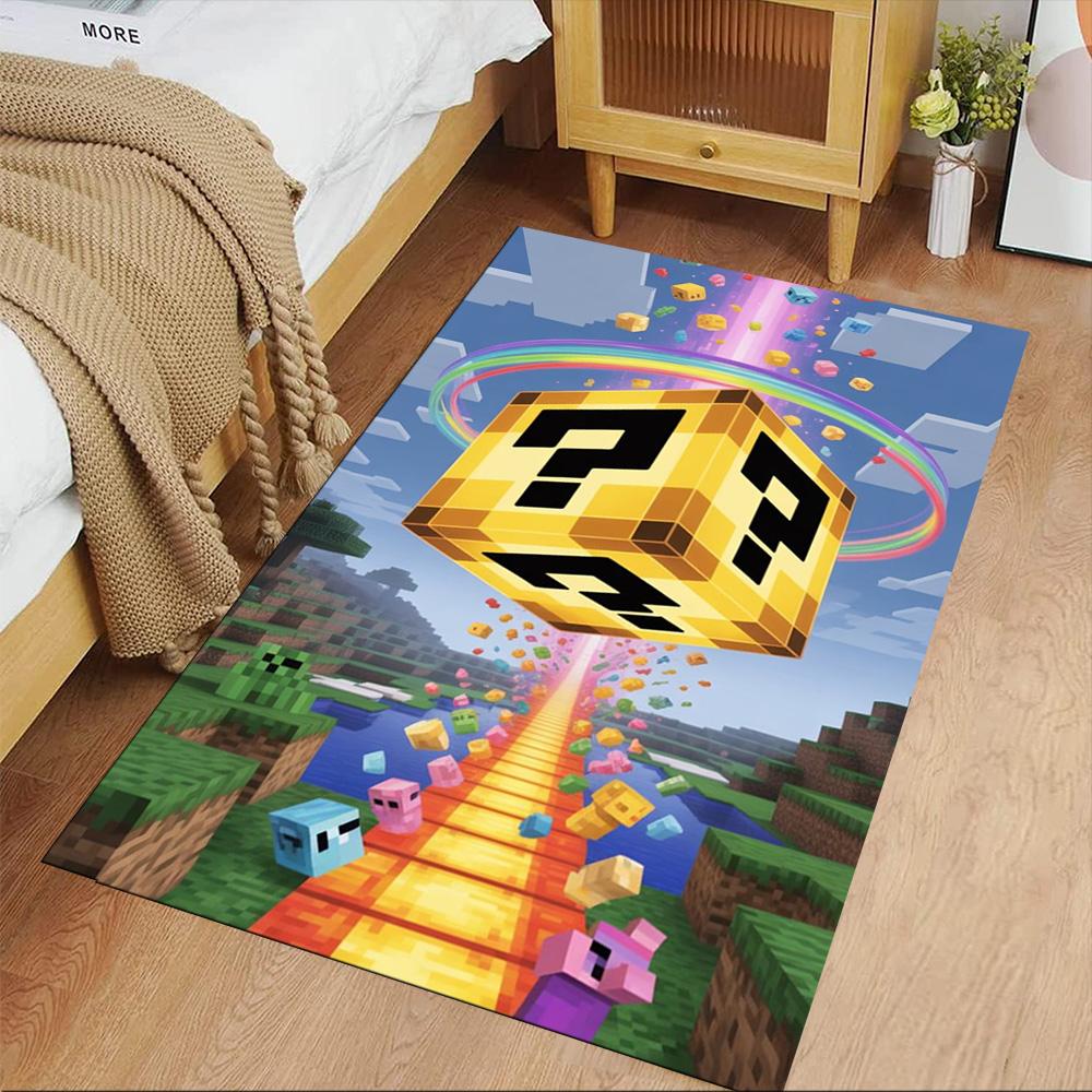 Minecraft Floor Rug Office Rug Perfect for Foyer Outdoor Balcony Entryway Antislip Carpet Anime Office Decor Perfect Gift for Women/Men