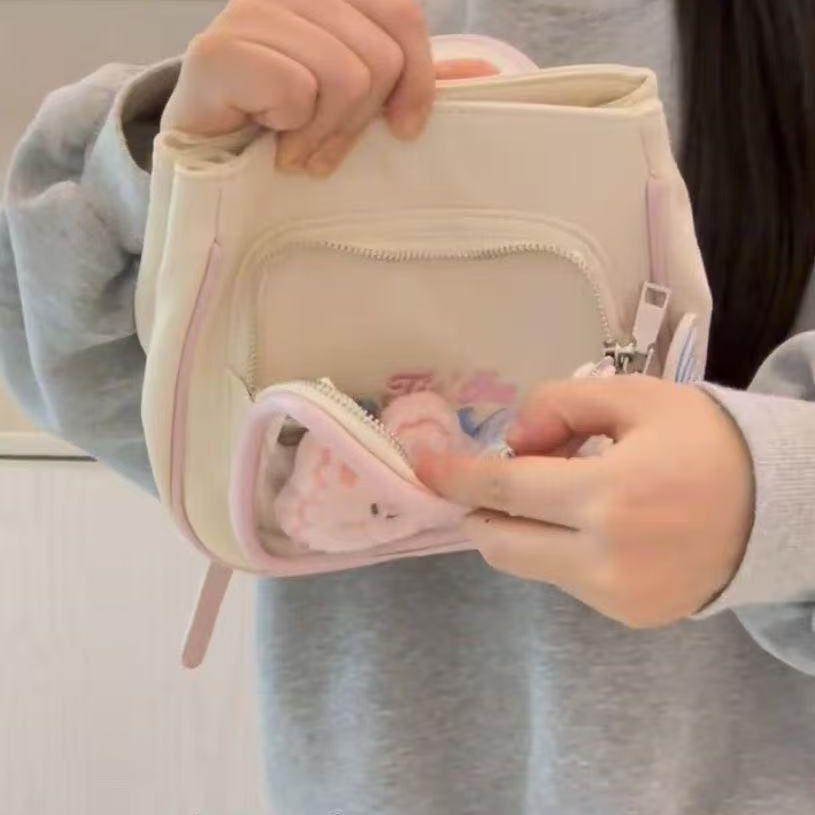 JIAERDI Hot Girls Dopamine Mini Backpack Women Fairycore Aesthetic Transparent Ita Bag Mochila Female Sweet Cute Mini Backpacks