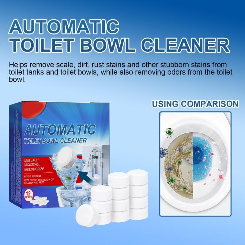 Toilet Cleaner Tablets Automatic Toilet Bowl Cleaner Toilet Tanks Cleaning Compact Pills Gentle Formula Toilet Cleaning