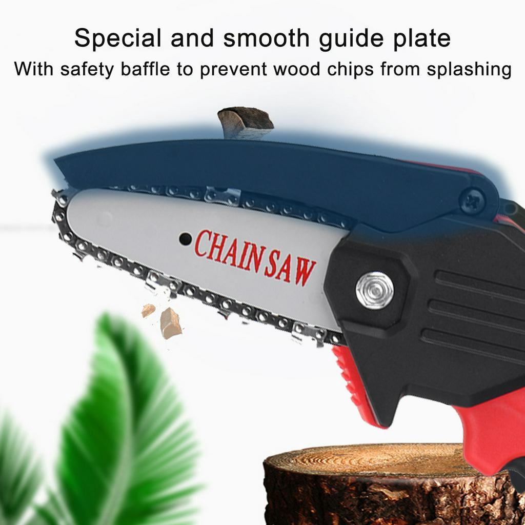 24V Mini Electric Chainsaw Portable Cordless Chainsaw Wood Cutters for Woodworking Garden Tools Rechargeable Battery Chain Saws