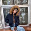Waist short cotton clothes  new thickened large fur collar thin cotton clothes winter little seagull cotton clothes