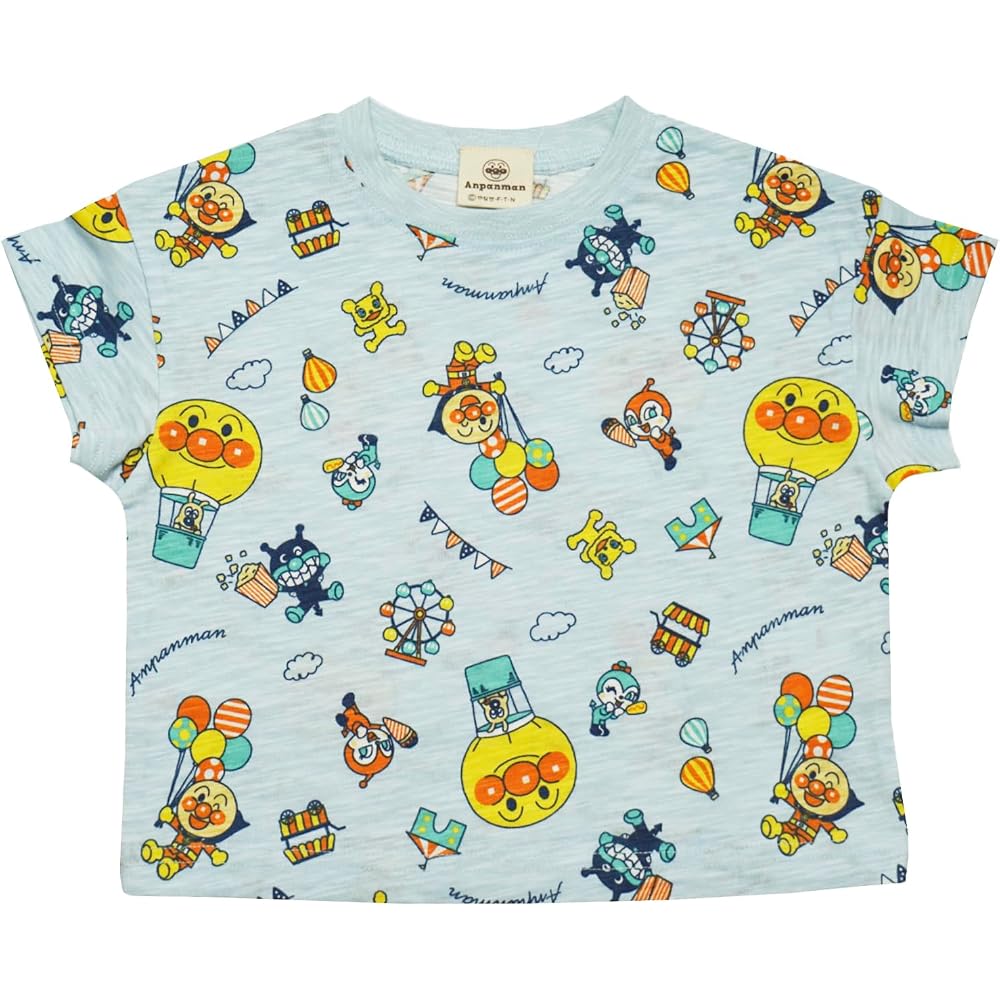 [Bandai] [Body 100% cotton] 2026 summer Anpanman Tenjiku theme park full pattern short sleeve t-s...