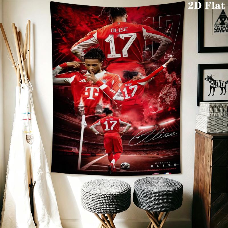 CR7 Career Milestone Tapestry, Multi Club Badge Ronaldo Stats Display Soccer Wall Art Decor