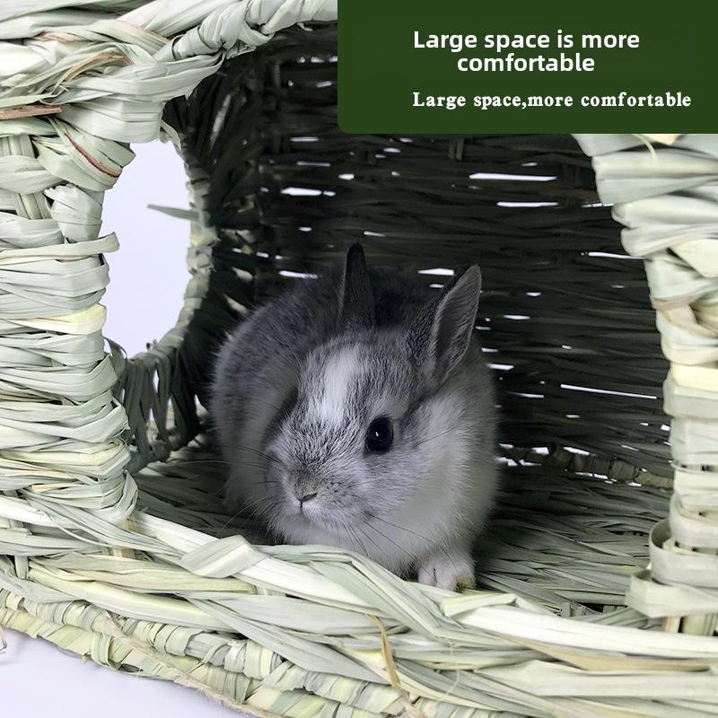 Foldable Water Grass Nest for Rabbits, Chinchillas, Guinea Pigs, and Dwarf Rabbits - Large Grass Mat Pet House
