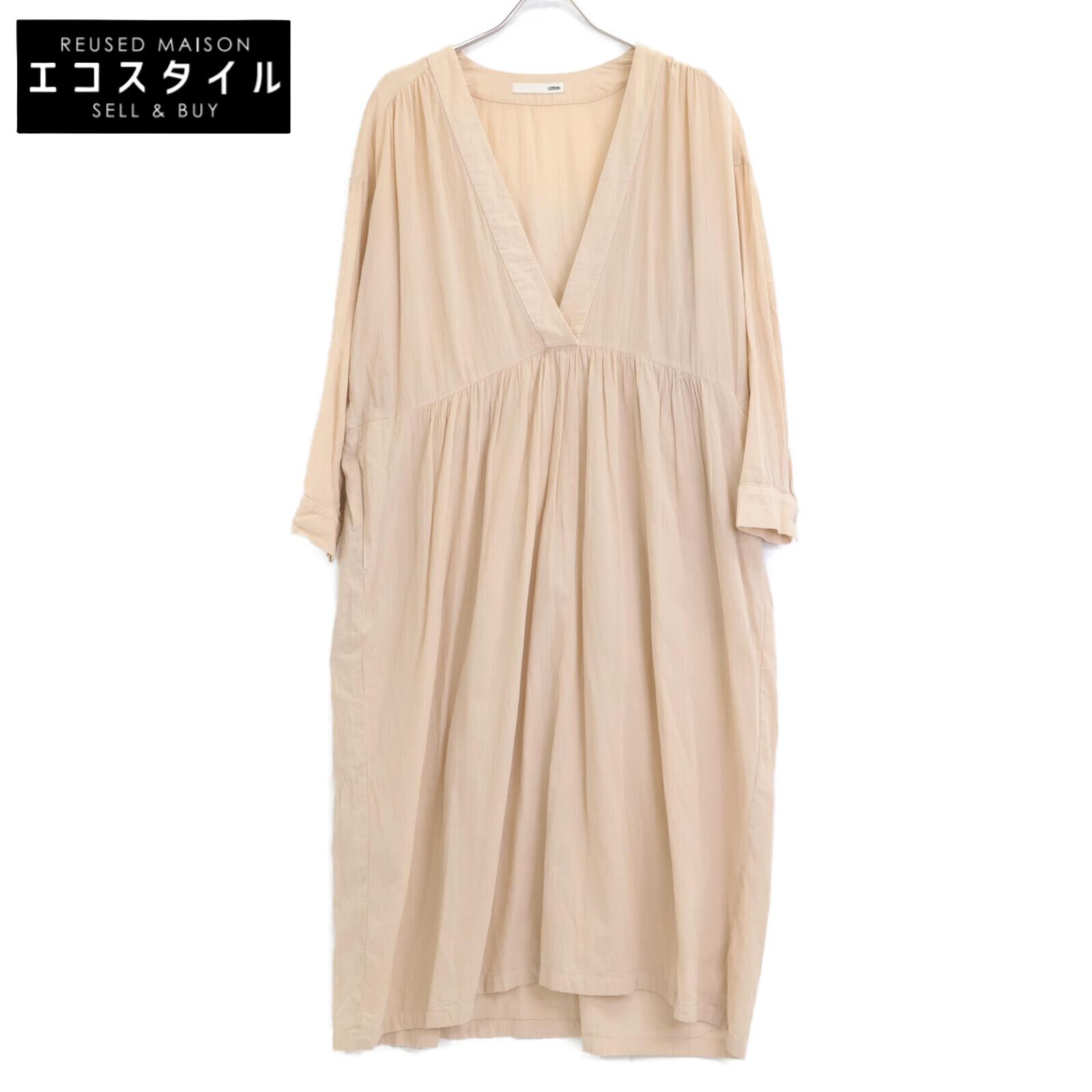 

evam eva [22Stainless Steel] E221T077 cotton one piece dress * There is no size description. beigeUsed