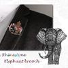 Broches d'éléphant en émail incrusté de strass pour femmes et hommes, unisexe, personnalité, perle en métal, broches d'animaux, bijoux cadeaux